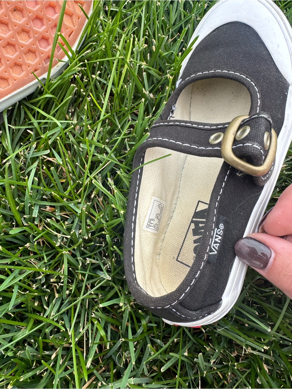 Vans Kids Mary Jane Black Canvas Buckle Shoes Size 11.5 - Picture 9 of 9